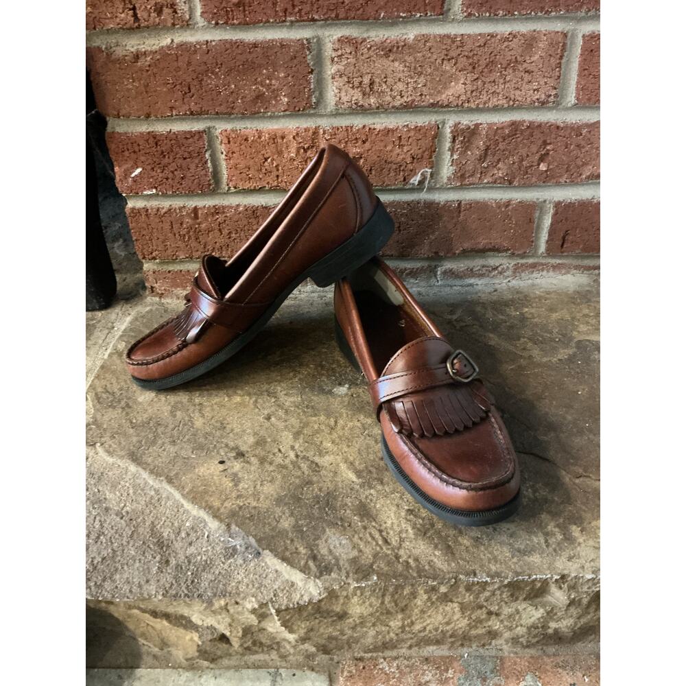 Sebago Brown Leather Loafers Women’s 8 Narrow Kiltie Fringe Tasseled Academia